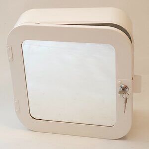 RETIRED IKEA GUNNERN Metal Medicine Cabinet White with Keys